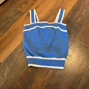 Amazon Blue and White Striped Tank Top